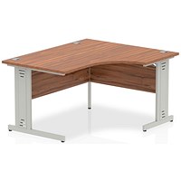 Impulse 1400mm Corner Desk, Right Hand, Silver Cable Managed Leg, Walnut Impulse 1400mm Corner Desk, Right Hand, Silver Cable Managed Leg, Walnut
