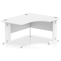 Impulse 1400mm Corner Desk, Right Hand, White Cable Managed Leg, White