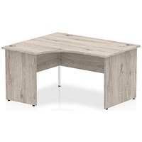 Impulse 1400mm Corner Desk, Left Hand, Panel End Leg, Grey Oak