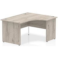 Impulse 1400mm Corner Desk, Right Hand, Panel End Leg, Grey Oak