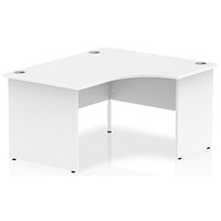 Impulse 1400mm Corner Desk, Right Hand, Panel End Leg, White
