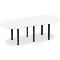 Impulse Boardroom Table, 2400mm, White, Black Post Leg Impulse Boardroom Table, 2400mm, White, Black Post Leg