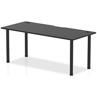 Impulse Rectangular Table, 1800mm x 800mm, Black, Black Post Leg