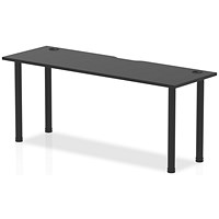 Impulse Rectangular Table, 1800mm x 600mm, Black, Black Post Leg