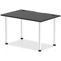 Impulse Rectangular Table, 1200mm x 800mm, Black, Aluminium Post Leg