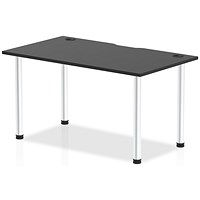 Impulse Rectangular Table, 1400mm x 800mm, Black, Aluminium Post Leg Impulse Rectangular Table, 1400mm x 800mm, Black, Aluminium Post Leg