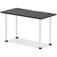 Impulse Rectangular Table, 1200mm x 600mm, Black, Aluminium Post Leg