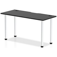 Impulse Rectangular Table, 1400mm x 600mm, Black, Aluminium Post Leg