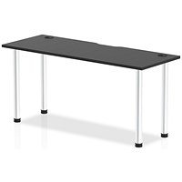 Impulse Rectangular Table, 1600mm x 600mm, Black, Aluminium Post Leg