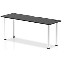 Impulse Rectangular Table, 1800mm x 600mm, Black, Aluminium Post Leg