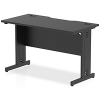 Impulse 1200mm Slim Rectangular Desk, Black Cable Managed Leg, Black