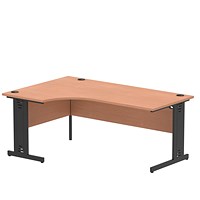 Impulse 1800mm Corner Desk, Left Hand, Black Cable Managed Leg, Beech