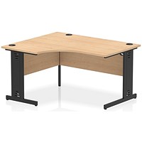 Impulse 1400mm Corner Desk, Left Hand, Black Cable Managed Leg, Maple