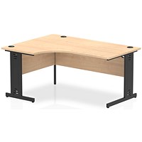 Impulse 1600mm Corner Desk, Left Hand, Black Cable Managed Leg, Maple