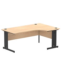 Impulse 1800mm Corner Desk, Right Hand, Black Cable Managed Leg, Maple