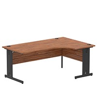 Impulse 1800mm Corner Desk, Right Hand, Black Cable Managed Leg, Walnut