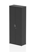 Impulse Extra Tall Cupboard, 4 Shelves, 2000mm, Black