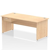 Impulse 1800mm Rectangular Desk with attached Pedestal, Panel End Leg, Maple