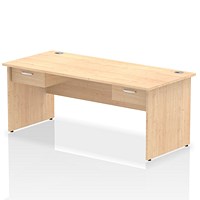 Impulse 1800mm Rectangular Desk with 2 attached Pedestals, Panel End Leg, Maple