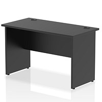 Impulse 1200mm Slim Rectangular Desk, Panel End Leg, Black