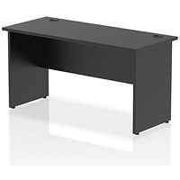 Impulse 1400mm Slim Rectangular Desk, Panel End Leg, Black