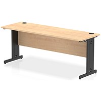 Impulse 1800mm Slim Rectangular Desk, Black Cable Managed Leg, Maple Impulse 1800mm Slim Rectangular Desk, Black Cable Managed Leg, Maple