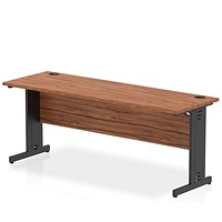 Impulse 1800mm Slim Rectangular Desk, Black Cable Managed Leg, Walnut Impulse 1800mm Slim Rectangular Desk, Black Cable Managed Leg, Walnut
