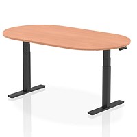 Impulse Sit-Standing Boardroom Table, 1800mm, Black Leg, Beech Impulse Sit-Standing Boardroom Table, 1800mm, Black Leg, Beech