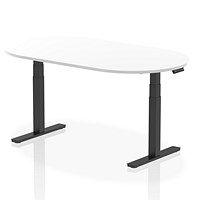 Impulse Sit-Standing Boardroom Table, 1800mm, Black Leg, White Impulse Sit-Standing Boardroom Table, 1800mm, Black Leg, White