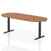 Impulse Sit-Standing Boardroom Table, 2400mm, Black Leg, Walnut Impulse Sit-Standing Boardroom Table, 2400mm, Black Leg, Walnut