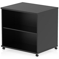 Impulse 600mm Deep Desk High Mobile Bookcase, Black