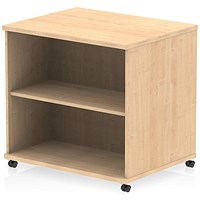 Impulse 600mm Deep Desk High Mobile Bookcase, Maple