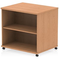 Impulse 600mm Deep Desk High Mobile Bookcase, Oak
