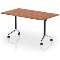 Impulse Plus Flip Rectangular Table, 1400mm Wide, Chrome Foot, Walnut Impulse Plus Flip Rectangular Table, 1400mm Wide, Chrome Foot, Walnut