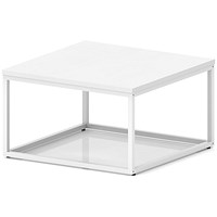 Impulse 800mm Square Coffee Table With Metal Frame White Top White Leg