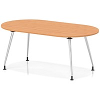Impulse 1800mm Boardroom Table With Silver Leg Frame Beech Top