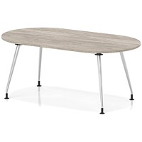 Impulse 1800mm Boardroom Table With Silver Leg Frame Grey Oak Top