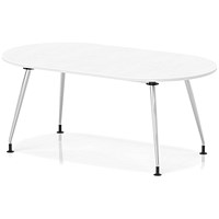 Impulse 1800mm Boardroom Table With Silver Leg Frame White Top