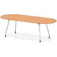 Impulse 2400mm Boardroom Table With Silver Leg Frame Beech Top