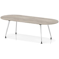 Impulse 2400mm Boardroom Table With Silver Leg Frame Grey Oak Top