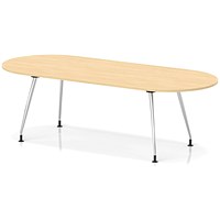 Impulse 2400mm Boardroom Table With Silver Leg Frame Maple Top
