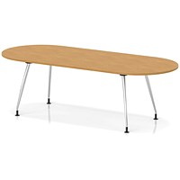 Impulse 2400mm Boardroom Table With Silver Leg Frame Oak Top