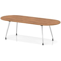 Impulse 2400mm Boardroom Table With Silver Leg Frame Walnut Top