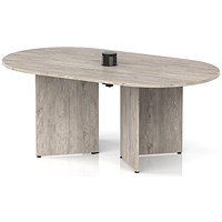 Impulse Volta 1800mm Boardroom Table With Black Pop-up Power Module Grey Top Arrowhead Leg