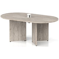 Impulse Volta 1800mm Boardroom Table With White Pop-up Power Module Grey Top Arrowhead Leg