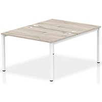 Impulse Bench B2B 2 Person 1200 White Frame Office Bench Desk Grey Oak