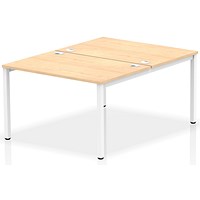 Impulse 2 Person Bench Desk, Back to Back, 2 x 1200mm (800mm Deep), White Frame, Maple