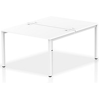 Impulse 2 Person Bench Desk, Back to Back, 2 x 1200mm (800mm Deep), White Frame, White