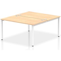 Impulse Bench B2B 2 Person 1400 White Frame Office Bench Desk Maple