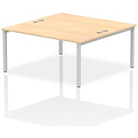 Impulse Bench B2B 2 Person 1600 Silver Frame Office Bench Desk Maple